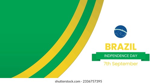 Brazil Independence Day Banner or Post Template with Waving Flags. Happy Independence Day Brazil 7th September. 