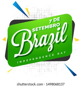 Brazil Independence Day card comic popup style