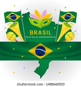 Brazil independence day carnival with ornaments