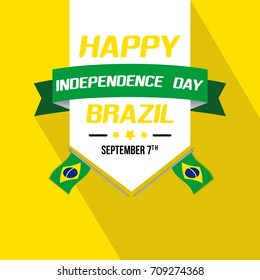 Brazil independence day celebration with brazil flag vector illustration for banner, backgrounds, patriotic designs and elements. 