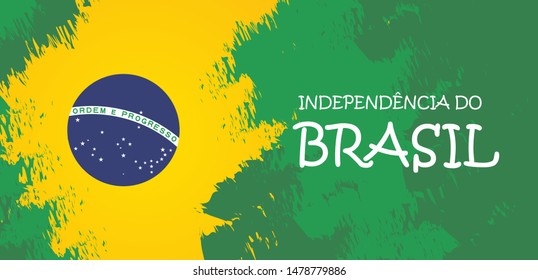 Brazil independence day celebration greeting card illustration