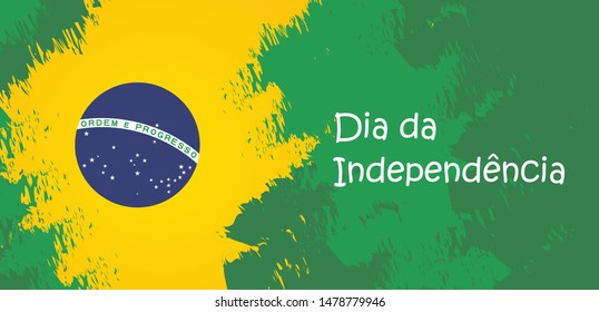 Brazil independence day celebration greeting card illustration