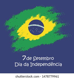 Brazil independence day celebration greeting card illustration