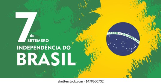 Brazil independence day celebration greeting card illustration