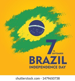 Brazil independence day celebration greeting card illustration