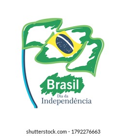 Brazil independence day celebration greeting card vector illustration design