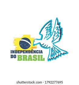 Brazil independence day celebration greeting card vector illustration design
