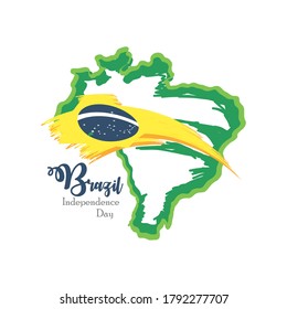 Brazil independence day celebration greeting card vector illustration design