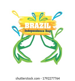Brazil independence day celebration greeting card vector illustration design