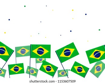 Brazil Independence Day Celebrations Background Design With Brazil Flags.