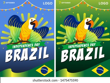 Brazil Independence Day Celebrations Background Banner Design. Vector EPS10