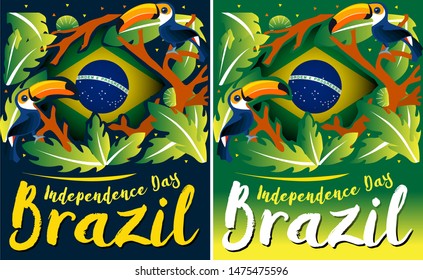 Brazil Independence Day Celebrations Background Banner Design. Vector EPS10