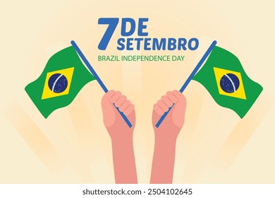 Brazil independence day concept. Colored flat vector illustration isolated.