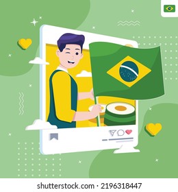 Brazil independence day concept illustration