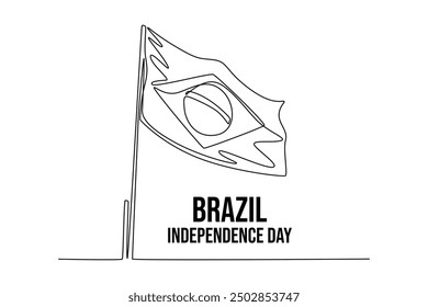 Concepto del Día de la Independencia de Brasil. Ilustración gráfica de Vector de diseño de línea única.