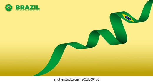 Brazil Independence Day design with Flying small Brazil Flag. Good template for Brazil Independence day or national day design.