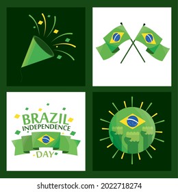 brazil independence day festive celebration set