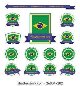 brazil independence day flags infographic design