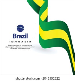 Brazil Independence Day. Freedom day. Happy national holiday. Celebrate annual in September 7. Brazil flag. Patriotic brazilian design. template, background. Vector illustration
