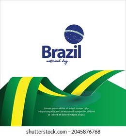 Brazil Independence Day. Freedom day. Happy national holiday. Celebrate annual in September 7. Brazil flag. Patriotic brazilian design. template, background. Vector illustration