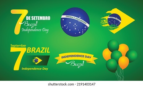Brazil independence day graphic elements