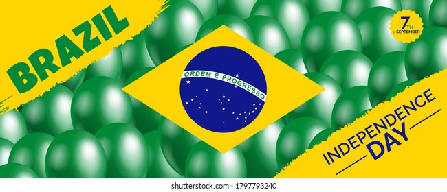 Brazil Independence Day  green balloons backaground vector  banner design