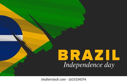 Brazil Independence Day. Happy national holiday. Freedom day. Celebrate annual in September 7. Brazil flag. Patriotic brazilian design. Poster, card, banner, template, background. Vector illustration - Shutterstock ID 1615154374