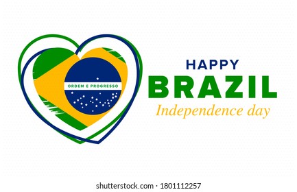 Brazil Independence Day. Happy national holiday. Freedom day. Celebrate annual in September 7. Brazil flag. Patriotic brazilian design. Poster, card, banner, template, background. Vector illustration