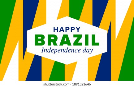 Brazil Independence Day. Happy national holiday. Freedom day. Celebrate annual in September 7. Brazil flag. Patriotic brazilian design. Poster, card, banner, template, background. Vector illustration