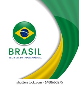 Brazil independence day illustration with artistic flag