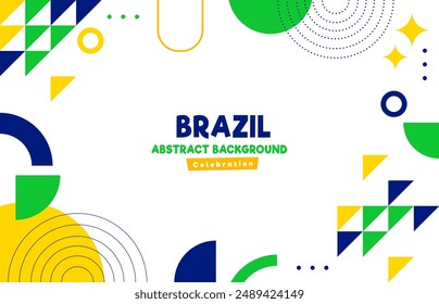 Brazil Independence Day modern minimalist abstract background. Vector illustration template for poster, banner, greeting cards. 
