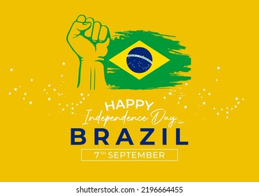 Brazil independence day modern. Suitable for greeting card, poster and banner. Brazil national day vector illustration.