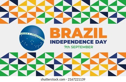 Brazil Independence Day. National holiday observed in Brazil on 7 September. Patriotic design. Poster, card, banner, template, background. Vector EPS 10.