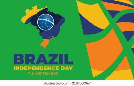 Brazil Independence Day. National holiday observed in Brazil on 7 September. Patriotic design. Poster, card, banner, template, background. Vector EPS 10.