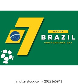 Brazil Independence day Number 7 and soccer ball