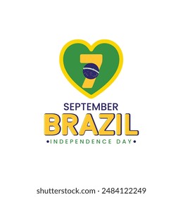 Brasilien Unabhängigkeitstag patriotisches Herzdesign, 7. September