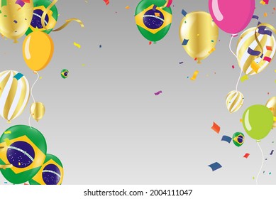 Brazil Independence Day poster. Patriotic holiday.Brazil balloons