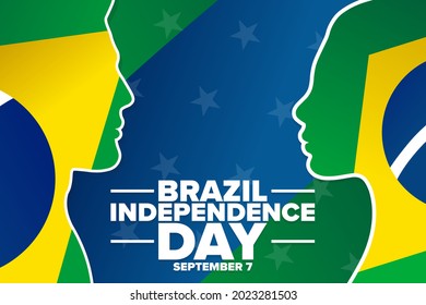 Brazil Independence Day. September 7. Holiday concept. Template for background, banner, card, poster with text inscription. Vector EPS10 illustration