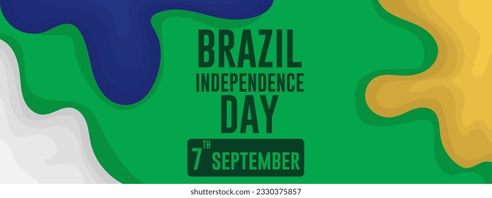 Brazil Independence Day September 7 Horizontal curves Poster, card, web banner design Vector illustration.