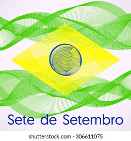 Brazil Independence day (Sete de Setembro) concept background. Tricolor waves. Vector illustration