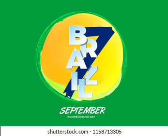 Brazil Independence Day Vector Background with Christ the Redeemer for Poster, Banner, Flyer.