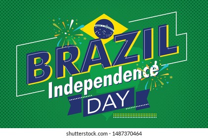 Brazil Independence Day vector illustration. Celebration of victory and the National Day in Brazil design. Graphic for design elements. Useful for banner, greeting card, and or web template