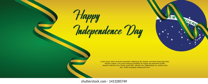 Brazil independence day vector template. Design for banner, greeting cards or print.