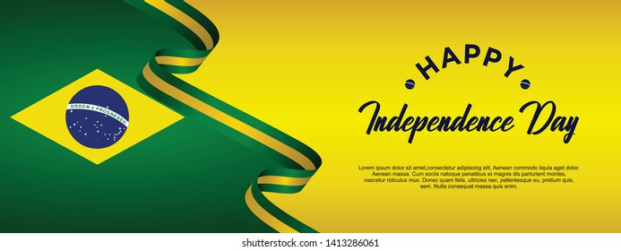 Brazil independence day vector template. Design for banner, greeting cards or print.