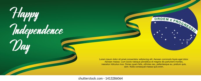 Brazil independence day vector template. Design for banner, greeting cards or print.