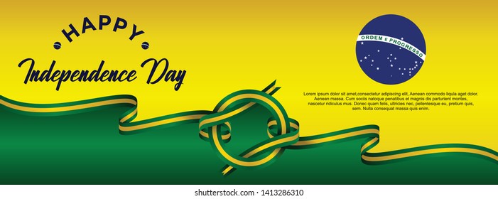 Brazil independence day vector template. Design for banner, greeting cards or print.