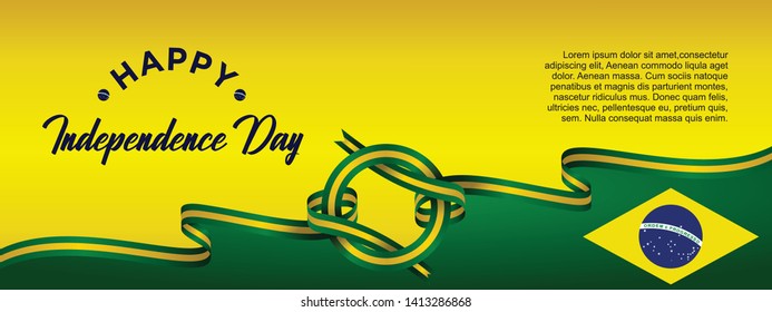 Brazil independence day vector template. Design for banner, greeting cards or print.