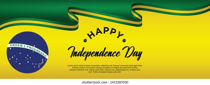 Brazil independence day vector template. Design for banner, greeting cards or print.