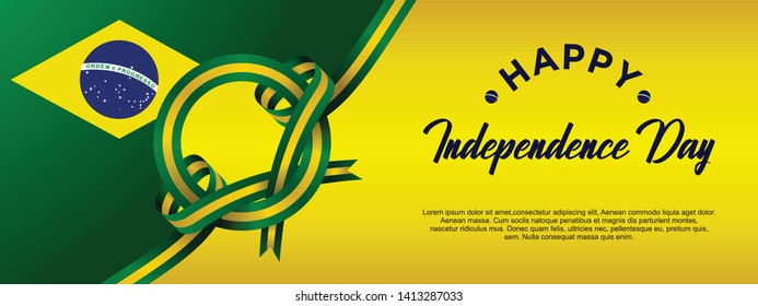 Brazil independence day vector template. Design for banner, greeting cards or print.