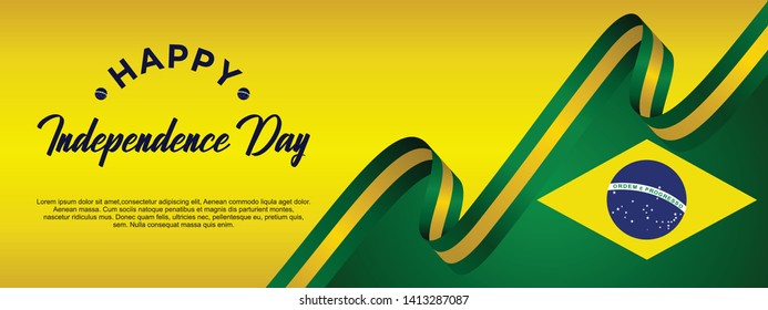 Brazil independence day vector template. Design for banner, greeting cards or print.